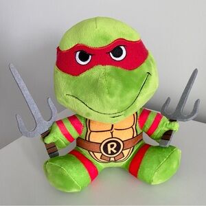 Nickelodeon Raphael Bright Green & Red Teenage Mutant Ninja Turtle Plush 9”